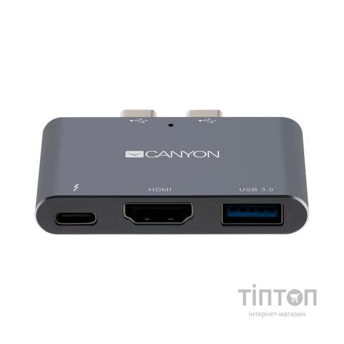 Порт-реплікатор Canyon Docking Station with 3 ports, Thunderbolt 3, Input 100-240V (CNS-TDS01DG)