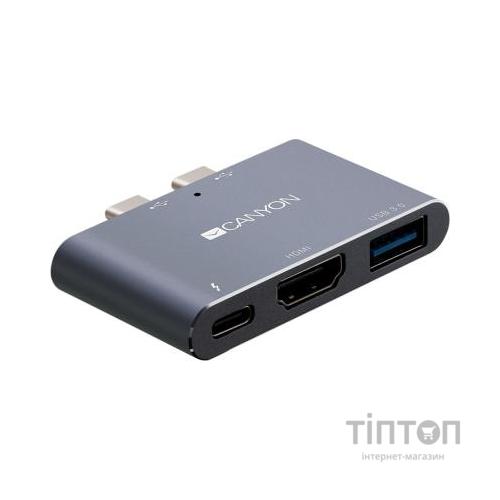 Порт-реплікатор Canyon Docking Station with 3 ports, Thunderbolt 3, Input 100-240V (CNS-TDS01DG)