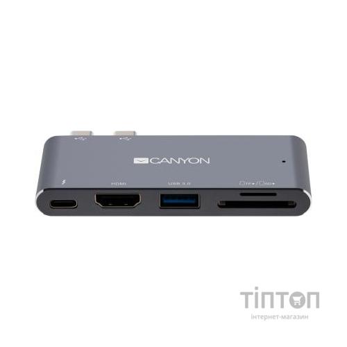Порт-реплікатор Canyon Docking Station with 5 ports, Thunderbolt 3, Input 100-240V (CNS-TDS05DG)