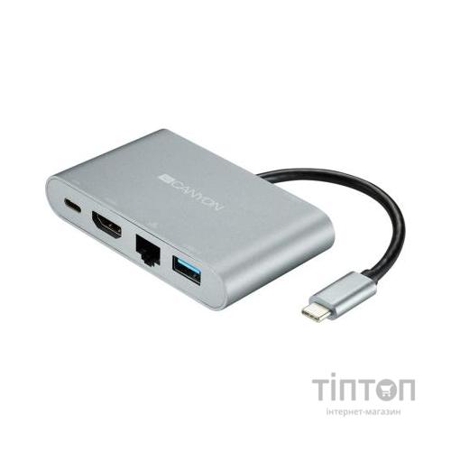 Порт-реплікатор CANYON Docking Station with 5 ports, Type C, Input 100-240V, Output (CNS-TDS04DG)
