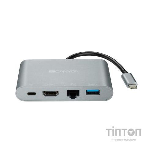 Порт-реплікатор CANYON Docking Station with 5 ports, Type C, Input 100-240V, Output (CNS-TDS04DG)