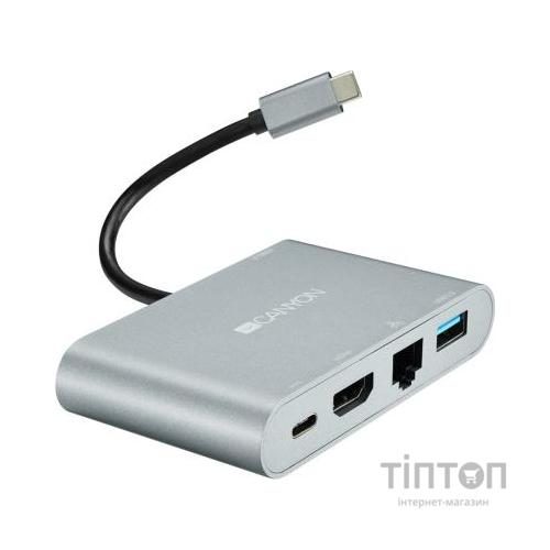 Порт-реплікатор CANYON Docking Station with 5 ports, Type C, Input 100-240V, Output (CNS-TDS04DG)