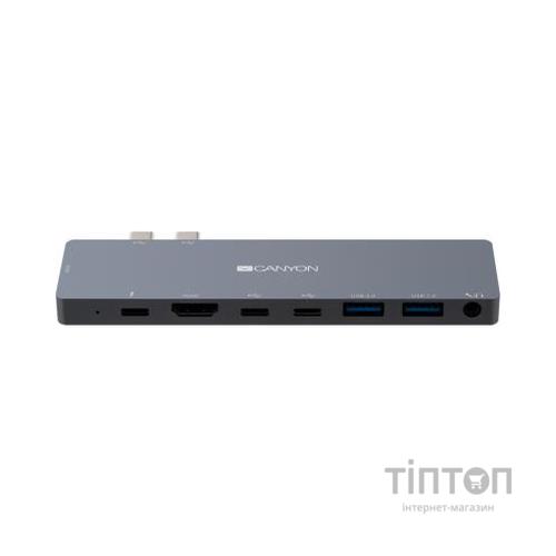 Порт-реплікатор Canyon Docking Station with 8 ports, 1*Type C PD100W+2*Type C (CNS-TDS08DG)