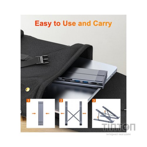 Порт-реплікатор Choetech USB-C 7-in-1 (HDMI/PD/картридер/USB-A/USB-C) Docking Station (HUB-M48-GY)