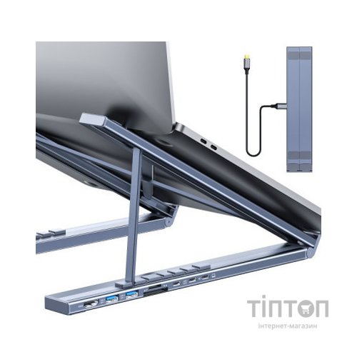 Порт-реплікатор Choetech USB-C 7-in-1 (HDMI/PD/картридер/USB-A/USB-C) Docking Station (HUB-M48-GY)