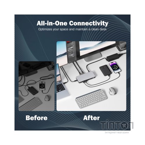 Порт-реплікатор Digitus USB-C > 2xHDMI/DP/2xUSB-A/USB-C/SD/MicroSD/RJ54/DC/Audio (DA-70917)
