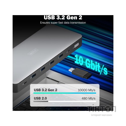 Порт-реплікатор Digitus USB-C > 3xHDMI/2xDP/4xUSB-A/USB-C/RJ54/DC/Audio (DA-70918)