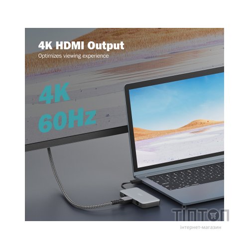 Порт-реплікатор Digitus USB-C > HDMI/2xUSB-A/USB-C/SD/MicroSD/RJ54 (DA-70914)