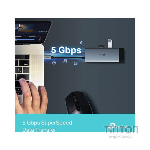 Порт-реплікатор TP-Link USB Type-C 6-в-1 (UH6120C)