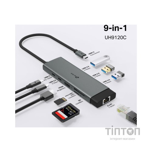 Порт-реплікатор TP-Link USB Type-C 9-в-1 (UH9120C)