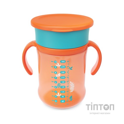 Поїльник-непроливайка Baboo 360°, 300 мл, 6+ міс (Safari / помаранчева) (8-134)