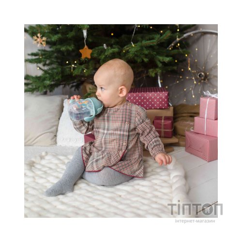 Поїльник-непроливайка Baboo із силіконовою соломинкою, 260 мл, 9 + (Safari / зелена) (8-122)