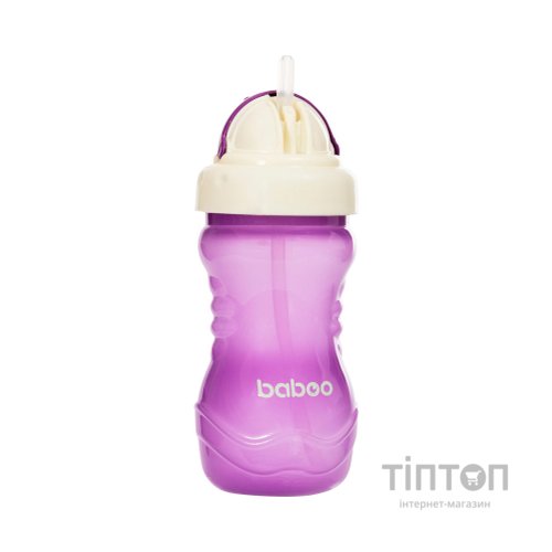 Поїльник-непроливайка Baboo із силіконовою соломинкою, 360 мл, 9 + (фіолетова) (8-128)