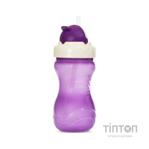 Поїльник-непроливайка Baboo із силіконовою соломинкою, 360 мл, 9 + (фіолетова) (8-128)