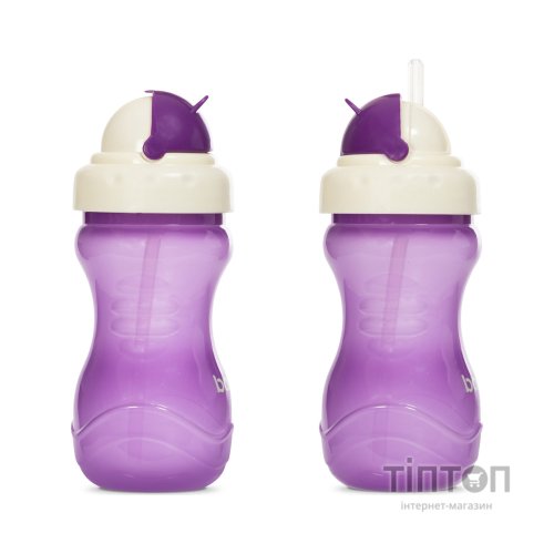 Поїльник-непроливайка Baboo із силіконовою соломинкою, 360 мл, 9 + (фіолетова) (8-128)