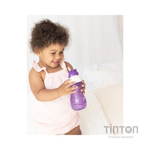 Поїльник-непроливайка Baboo із силіконовою соломинкою, 360 мл, 9 + (фіолетова) (8-128)