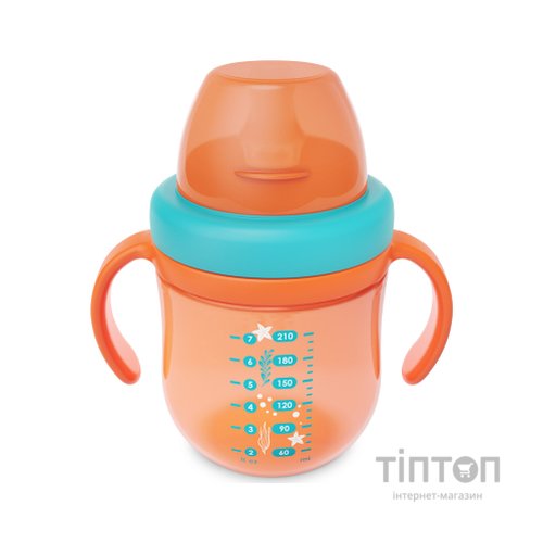 Поїльник-непроливайка Baboo із силіконовим носиком, 200 мл, 6+ міс (Sea Life / помаранчева) (8-130)