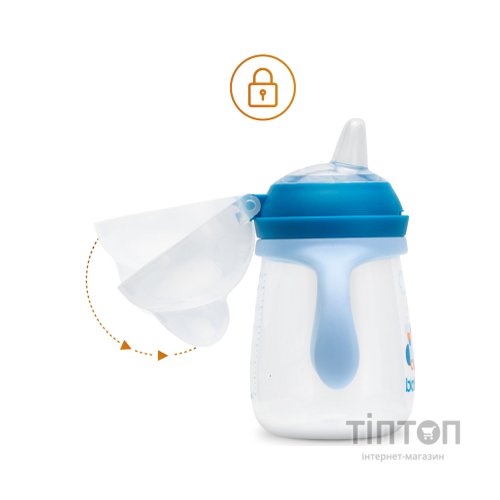 Поїльник-непроливайка Baboo із силіконовим носиком, 260 мл, 6+ міс (Transporti / блакитна) (8-121)