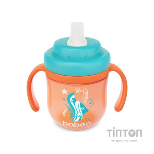 Поїльник-непроливайка Baboo із силіконовим носиком Marine 200 мл Помаранчева (90599)