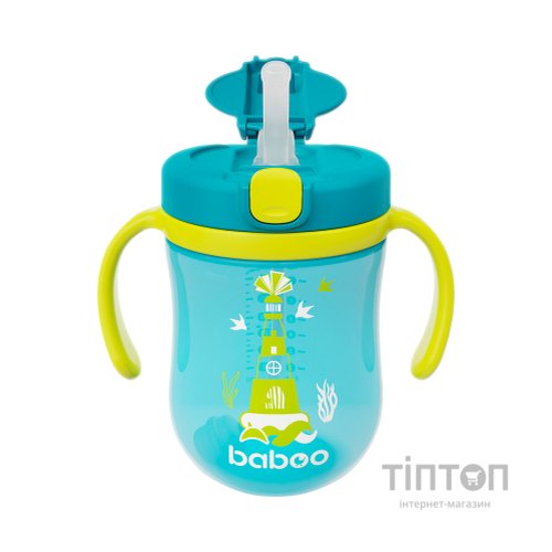 Поїльник-непроливайка Baboo Marine із гравітаційною кулькою, 300 мл, 9+ міс, зелена (8-133)
