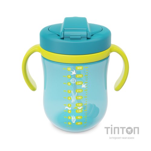 Поїльник-непроливайка Baboo Marine із гравітаційною кулькою, 300 мл, 9+ міс, зелена (8-133)