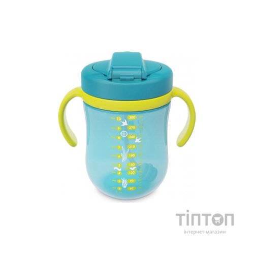 Поїльник-непроливайка Baboo з трубочкою Marine 300 мл Бірюзова (90602)