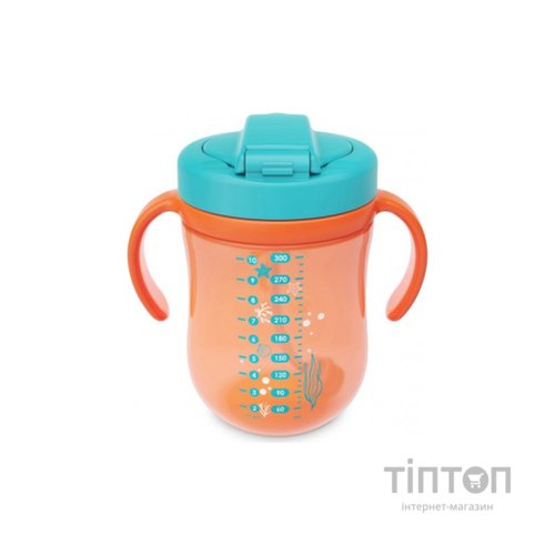 Поїльник-непроливайка Baboo з трубочкою Marine 300 мл Помаранчева (90601)