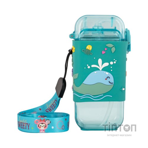 Поїльник-непроливайка Baby Team З силіконовою трубочкою та ремінцем 225 мл (4824428050913)