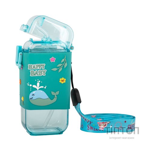 Поїльник-непроливайка Baby Team З силіконовою трубочкою та ремінцем 225 мл (4824428050913)