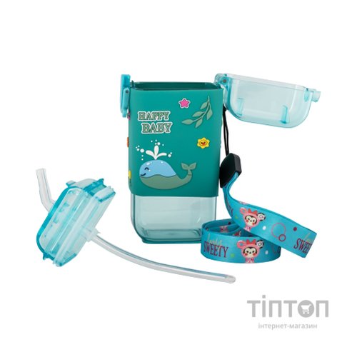 Поїльник-непроливайка Baby Team З силіконовою трубочкою та ремінцем 225 мл (4824428050913)