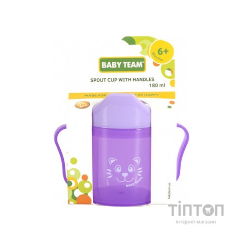 Поїльник-непроливайка Baby Team зі спаутом фіолетова 180 мл (5007_фиолетовый)