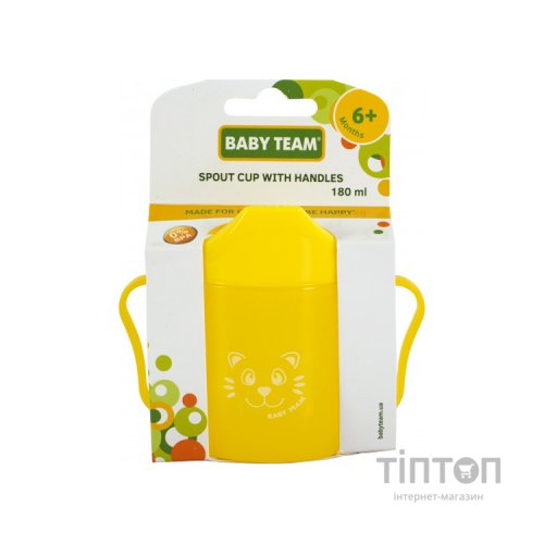 Поїльник-непроливайка Baby Team зі спаутом жовтий 180 мл (5007_желтый)