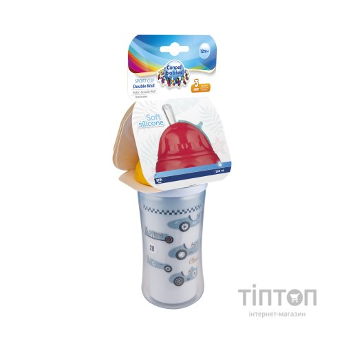 Поїльник-непроливайка Canpol babies Авто подвійна стінка із силіконовою трубочкою 260 мл (74/053)