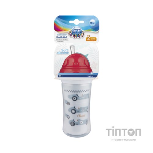 Поїльник-непроливайка Canpol babies Авто подвійна стінка із силіконовою трубочкою 260 мл (74/053)