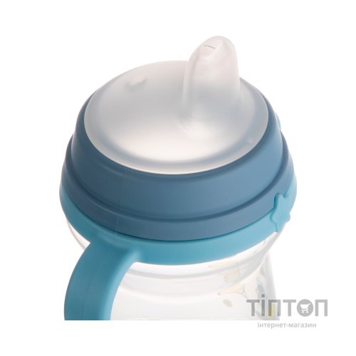 Поїльник-непроливайка Canpol babies Bonjour Paris з силіконовим носиком FirstCup 250 мл Блакитна (56/613_blu)