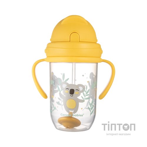 Поїльник-непроливайка Canpol babies Exotic Animals з трубочкою і обтяжувачем 270 мл Жовта (56/606_yel)