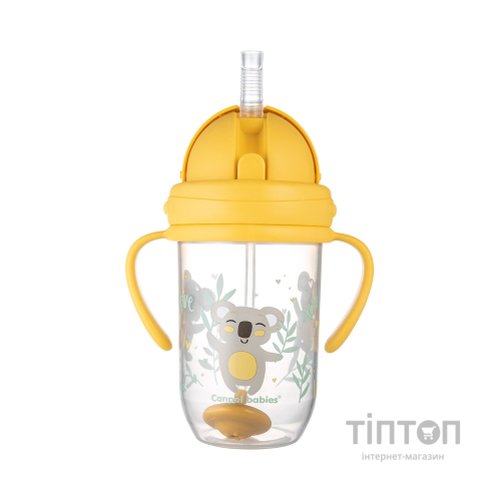 Поїльник-непроливайка Canpol babies Exotic Animals з трубочкою і обтяжувачем 270 мл Жовта (56/606_yel)