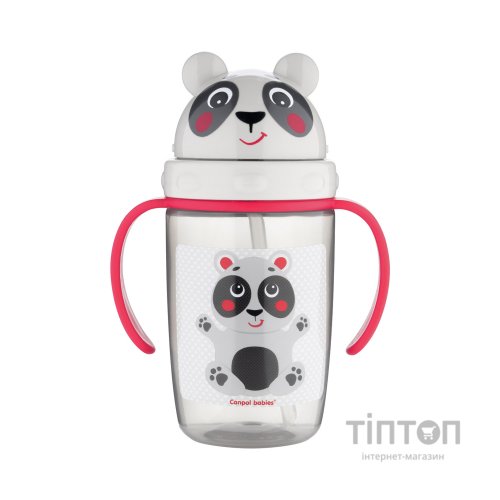 Поїльник-непроливайка Canpol babies Hello Little з трубочкою 400 мл Бежевий (56/500_bei)