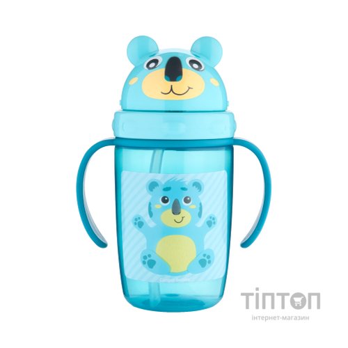 Поїльник-непроливайка Canpol babies Hello Little з трубочкою 400 мл Бірюзовий (56/500_tur)