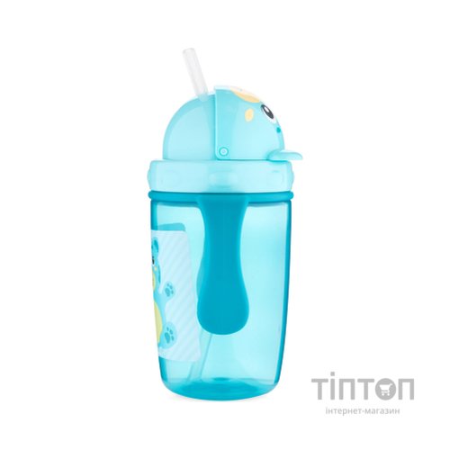 Поїльник-непроливайка Canpol babies Hello Little з трубочкою 400 мл Бірюзовий (56/500_tur)