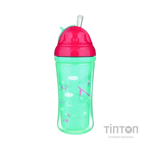 Поїльник-непроливайка Canpol babies Літак подвійна стінка із силіконовою трубочкою 260 мл (74/052)