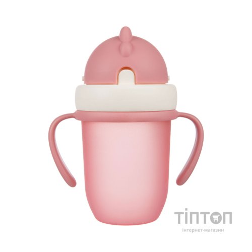 Поїльник-непроливайка Canpol babies Matte Pastels із силіконовою трубочкою 210 мл Рожевий (56/522_pin)