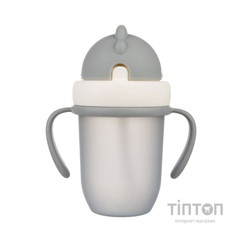 Поїльник-непроливайка Canpol babies Matte Pastels із силіконовою трубочкою 210 мл Сірий (56/522_grey)