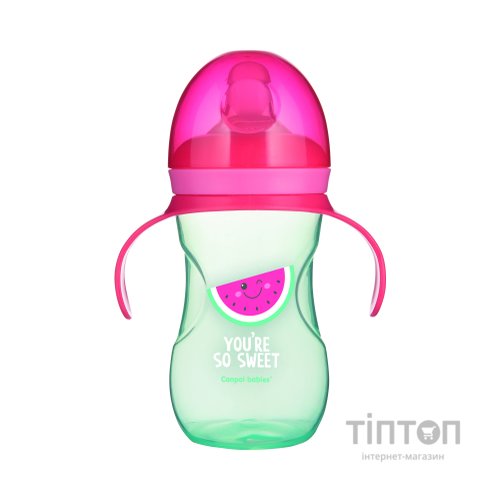 Поїльник-непроливайка Canpol babies So cool із силіконовим носиком 270 мл Рожевий (57/304_pin)