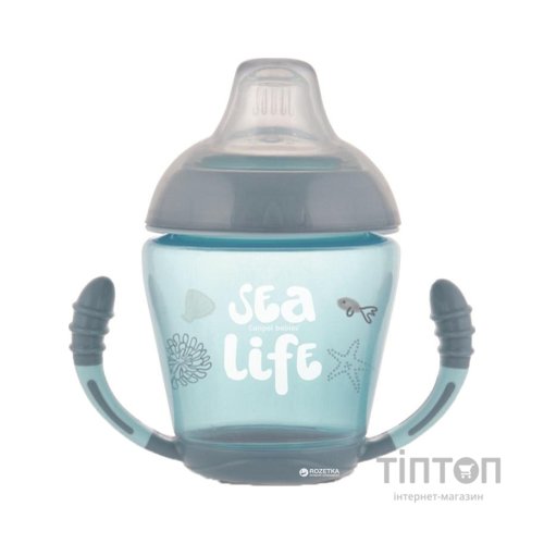Поїльник-непроливайка Canpol babies з м'яким силіконовим носиком Sea Life сірий 230 мл (56/501_grey)