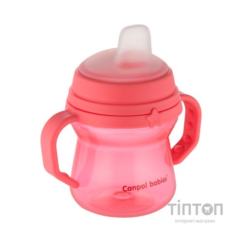 Поїльник-непроливайка Canpol babies з силіконовим носиком FirstCup 150 мл Рожева (56/614_pin)