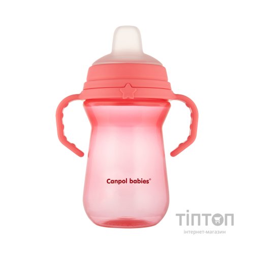 Поїльник-непроливайка Canpol babies з силіконовим носиком FirstCup 250 мл Рожева (56/615_pin)