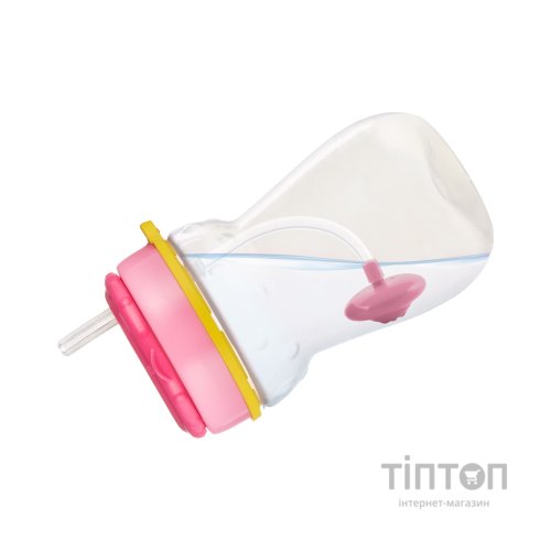 Поїльник-непроливайка Canpol babies зі складаною силікон. трубочкою 350 мл Котик Рожевий (56/521)