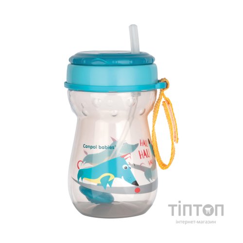 Поїльник-непроливайка Canpol babies зі складаною силіконовою трубочкою з обважнювачем 350 мл (56/518)