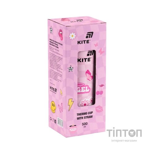 Поїльник-непроливайка Kite Angel термочашка з трубочкою, 500 мл (K25-1264-2)